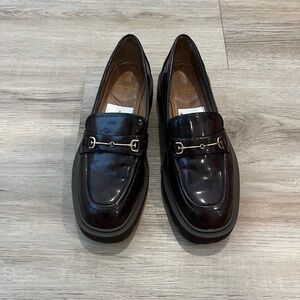 Sam Edelman Laurs Lug Sole Loafer Chunky Platform Women's 8M Brown Leather